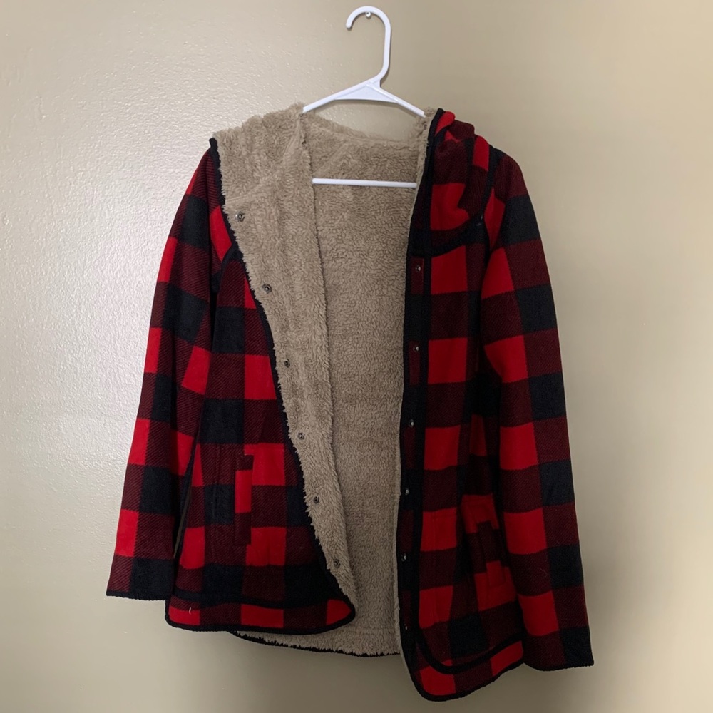 Buffalo Plaid Sherpa Jacket